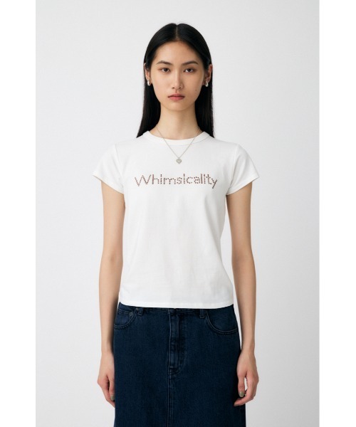 MOUSSY（マウジー）の「STUDS LOGO Tシャツ（Tシャツ/カットソー・レディース・オフホワイト/ライトブラック/ブラウン/ピンク・FREE）」の17枚目の写真