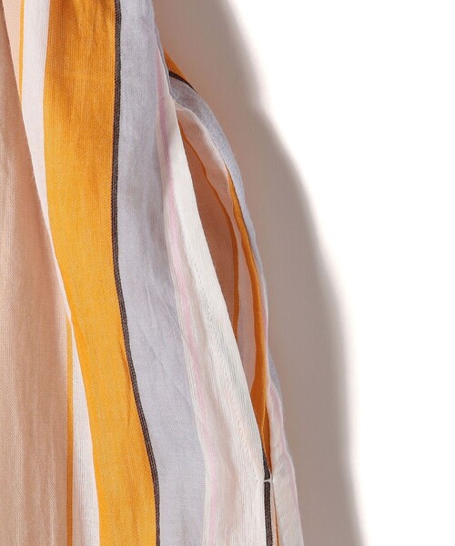 NE QUITTEZ PAS!（ヌキテパ）の「ne Quittez pas:〈手洗い可能〉ストライプ Vネック ドレス（ワンピース・レディース・グリーン/オレンジ・ONE SIZE）」の9枚目の写真