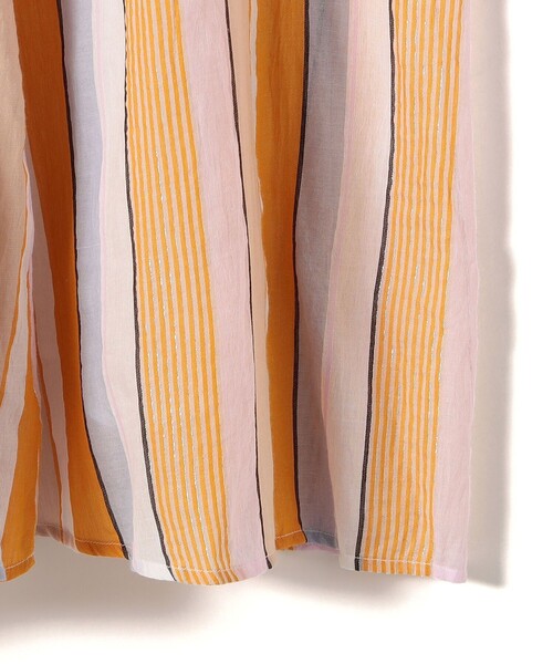 NE QUITTEZ PAS!（ヌキテパ）の「ne Quittez pas:〈手洗い可能〉ストライプ Vネック ドレス（ワンピース・レディース・グリーン/オレンジ・ONE SIZE）」の10枚目の写真