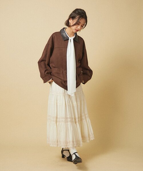 セール】【nane】【India Series】レースピンタックロングスカート