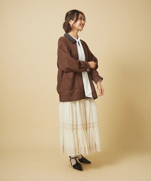 セール】【nane】【India Series】レースピンタックロングスカート