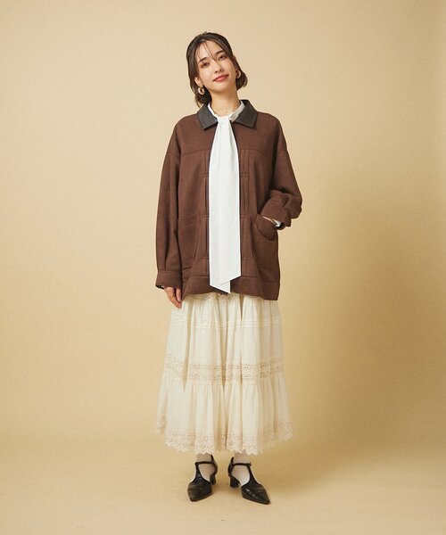 セール】【nane】【India Series】レースピンタックロングスカート