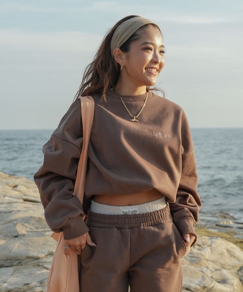 INTER FACTORY（インターファクトリー）の「moeka - SUNOUTFIT 裏起毛スウェットセットアップ（スウェット・レディース・ブラウン/ネイビー・MEDIUM/LARGE）」の2枚目の写真