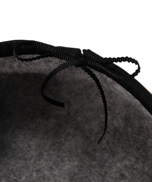 FREE'S MART（フリーズマート）の「パイピングバスクベレー（ハンチング/ベレー帽・レディース・グレー/ブラック・ﾌﾘ-）」の9枚目の写真