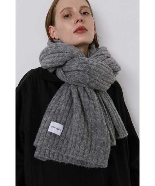 リブニットビッグストール / 大判ストール / マフラー（マフラー