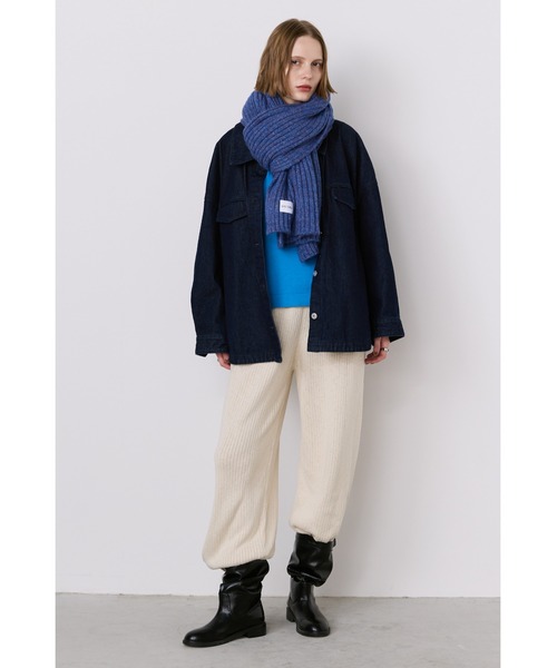 リブニットビッグストール / 大判ストール / マフラー（マフラー