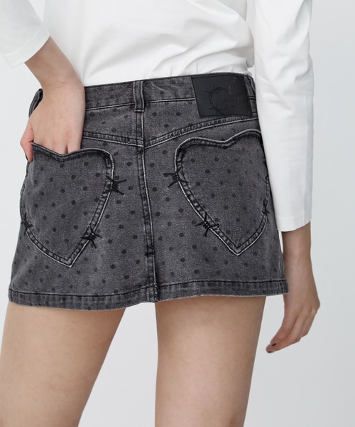 セール】Heart Pocket Denim Mini Skirt / ハートポケットデニムミニ