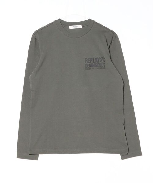 REPLAY(リプレイ)の「REPLEYレタリングロゴ ベーシックジャージーロンT(Tシャツ/カットソー・メンズ・アーミー・SMALL/MEDIUM/LARGE/X-LARGE)」の1枚目の写真