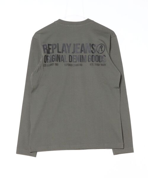 REPLAY(リプレイ)の「REPLEYレタリングロゴ ベーシックジャージーロンT(Tシャツ/カットソー・メンズ・アーミー・SMALL/MEDIUM/LARGE/X-LARGE)」の2枚目の写真