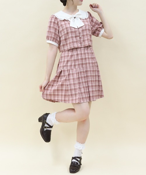 ファム セール】バイカラードッキングミニOP（ワンピース）｜axes femme