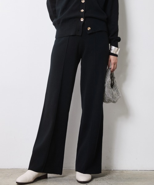 CHIC STYLE（シックスタイル）の「ニットストレートパンツ＜大きいサイズ有＞シックスタイル（その他パンツ・レディース・ブラック/グレー/ベージュ・M/L/LL/3L/4L/5L）」の2枚目の写真