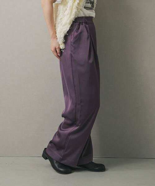 share spirit トラックサテンパンツ　パープル 超人気商品】share spirit ベロア トラックパンツ パープル S - メルカリ