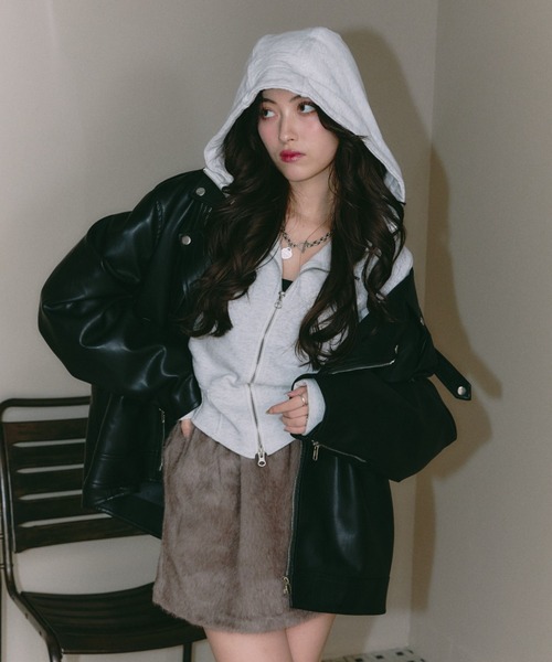 PUレザーオーバーライダース（ライダースジャケット）｜BLONDEY