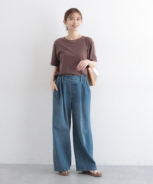 studio CLIP（スタディオクリップ）の「タックストレートデニムパンツ[プチ・プラスサイズあり]《CLIP denim》（デニムパンツ・レディース・ブルー/ブラウン/ブラック/ライトブルー/ライトグレー・LARGE/PF/ﾌﾘｰ(L)/MEDIUM）」の14枚目の写真