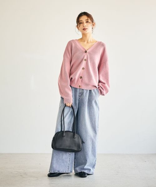 studio CLIP（スタディオクリップ）の「タックストレートデニムパンツ[プチ・プラスサイズあり]《CLIP denim》（デニムパンツ・レディース・ブルー/ブラウン/ブラック/ライトブルー/ライトグレー・LARGE/PF/ﾌﾘｰ(L)/MEDIUM）」の17枚目の写真