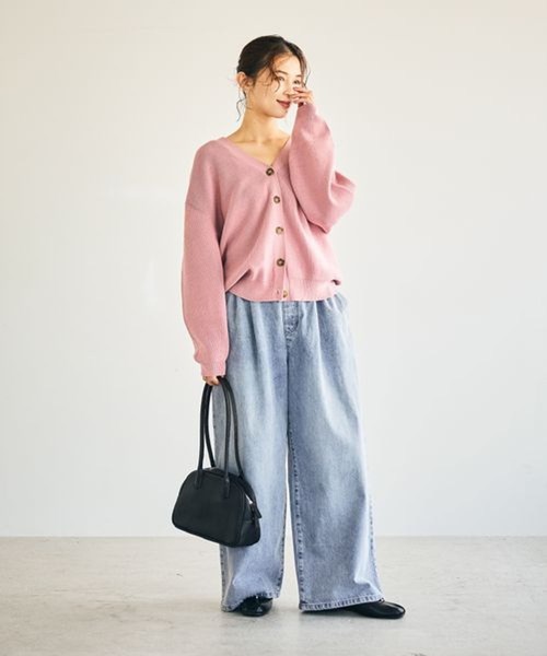 studio CLIP（スタディオクリップ）の「タックストレートデニムパンツ[プチ・プラスサイズあり]《CLIP denim》（デニムパンツ・レディース・ブルー/ブラウン/ブラック/ライトブルー/ライトグレー・LARGE/PF/ﾌﾘｰ(L)/MEDIUM）」の18枚目の写真