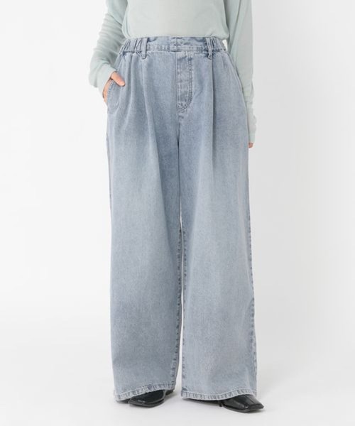 studio CLIP（スタディオクリップ）の「タックストレートデニムパンツ[プチ・プラスサイズあり]《CLIP denim》（デニムパンツ・レディース・ブルー/ブラウン/ブラック/ライトブルー/ライトグレー・LARGE/PF/ﾌﾘｰ(L)/MEDIUM）」の20枚目の写真