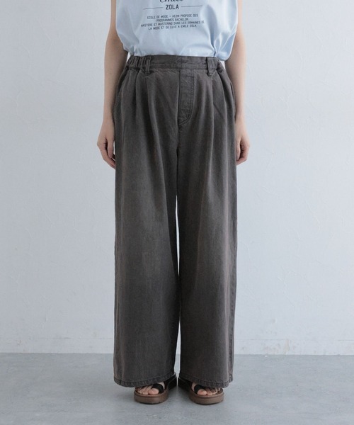 studio CLIP（スタディオクリップ）の「タックストレートデニムパンツ[プチ・プラスサイズあり]《CLIP denim》（デニムパンツ・レディース・ブルー/ブラウン/ブラック/ライトブルー/ライトグレー・LARGE/PF/ﾌﾘｰ(L)/MEDIUM）」の22枚目の写真