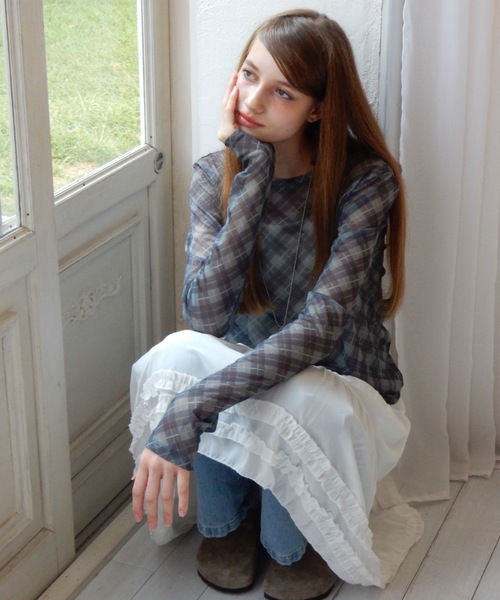トップス Gypsohila / Sheer Check Tops Tシャツ / カットソー | gypsohila