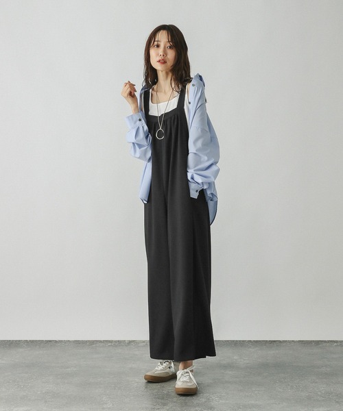 GLOBAL WORK（グローバルワーク）の「アソートギャザーワイドサロペ/587823（サロペット/オーバーオール・レディース・スミクロ/ダークブラウン/ブルー系その他4/グレー系その他2・LARGE/MEDIUM）」の16枚目の写真