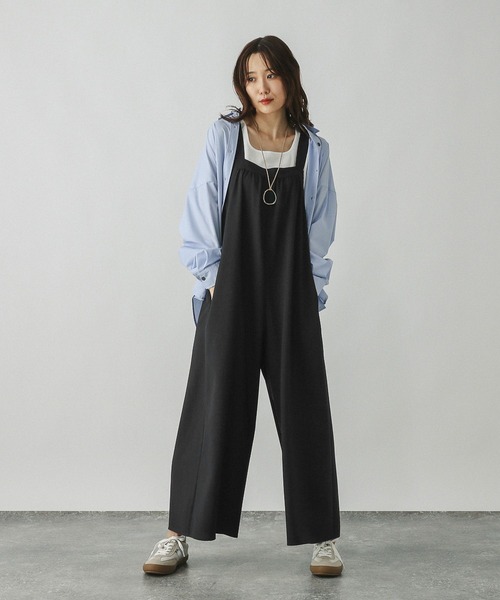 GLOBAL WORK（グローバルワーク）の「アソートギャザーワイドサロペ/587823（サロペット/オーバーオール・レディース・スミクロ/ダークブラウン/ブルー系その他4/グレー系その他2・LARGE/MEDIUM）」の17枚目の写真