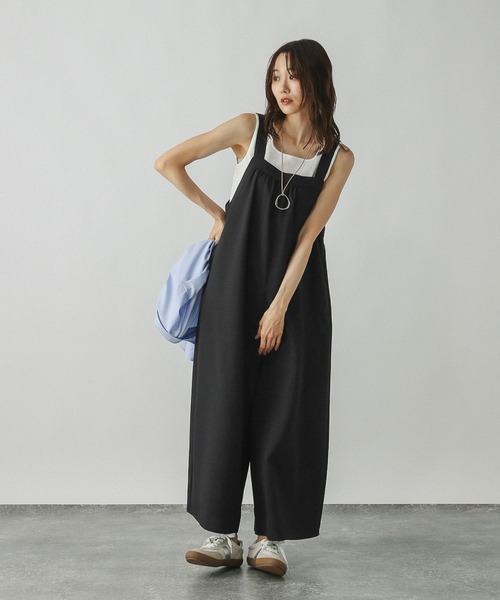 GLOBAL WORK（グローバルワーク）の「アソートギャザーワイドサロペ/587823（サロペット/オーバーオール・レディース・スミクロ/ダークブラウン/ブルー系その他4/グレー系その他2・LARGE/MEDIUM）」の18枚目の写真