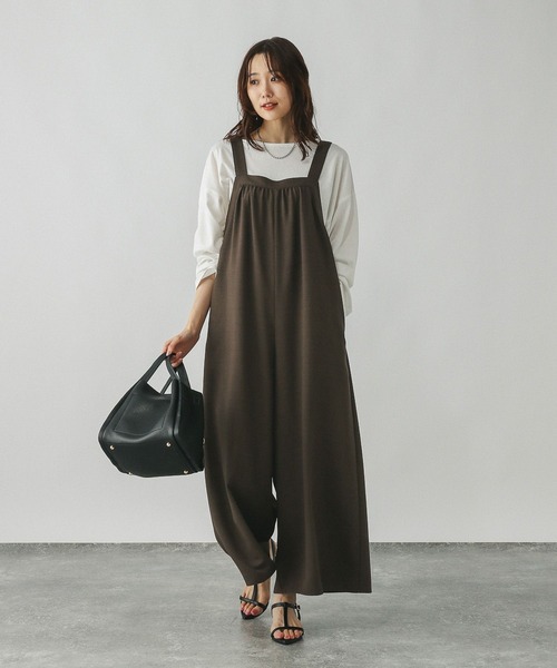 GLOBAL WORK（グローバルワーク）の「アソートギャザーワイドサロペ/587823（サロペット/オーバーオール・レディース・スミクロ/ダークブラウン/ブルー系その他4/グレー系その他2・LARGE/MEDIUM）」の21枚目の写真