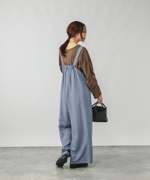 GLOBAL WORK（グローバルワーク）の「アソートギャザーワイドサロペ/587823（サロペット/オーバーオール・レディース・スミクロ/ダークブラウン/ブルー系その他4/グレー系その他2・LARGE/MEDIUM）」の12枚目の写真