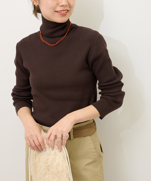 JOURNAL STANDARD relume（ジャーナルスタンダード　レリューム）の「《WEB限定追加 / 新色》スイスオーガニックコットンタートルネックプルオーバー（ニット/セーター・レディース・ホワイト/ブラウン/ベージュ系その他/レッド/ブラック/ブルー・FREE）」の3枚目の写真