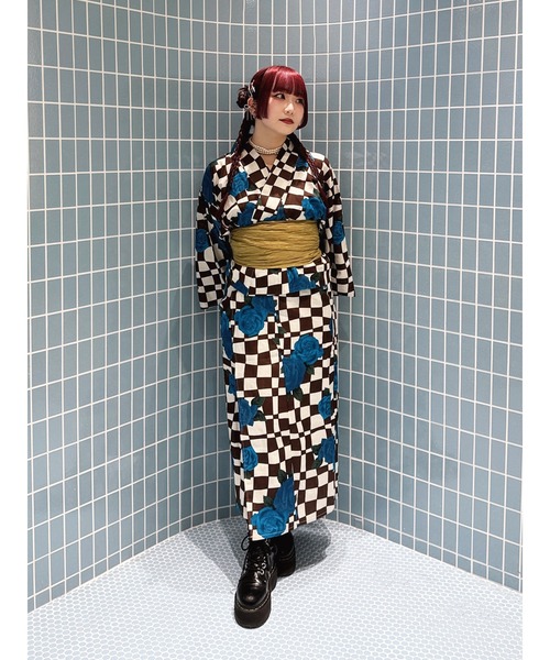 jouetie（ジュエティ）の「【jouetieオリジナル】ローズチェッカーセパレート浴衣（浴衣・レディース・レッド/ブルー・MEDIUM）」の19枚目の写真