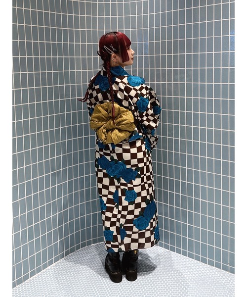 jouetie（ジュエティ）の「【jouetieオリジナル】ローズチェッカーセパレート浴衣（浴衣・レディース・レッド/ブルー・MEDIUM）」の20枚目の写真