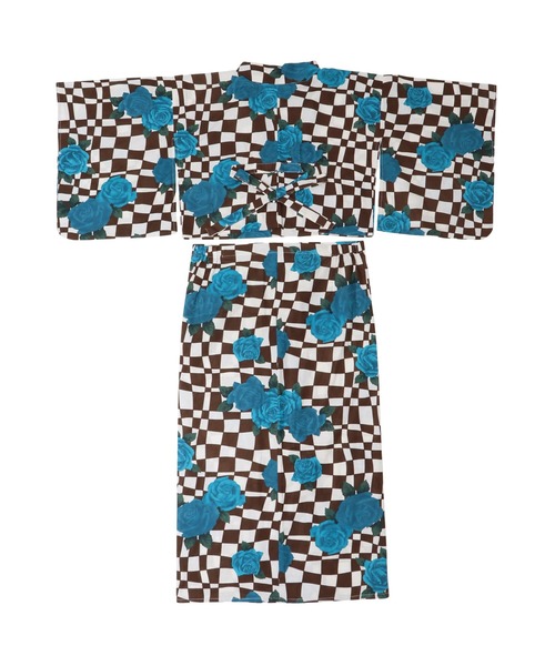 jouetie（ジュエティ）の「【jouetieオリジナル】ローズチェッカーセパレート浴衣（浴衣・レディース・レッド/ブルー・MEDIUM）」の6枚目の写真