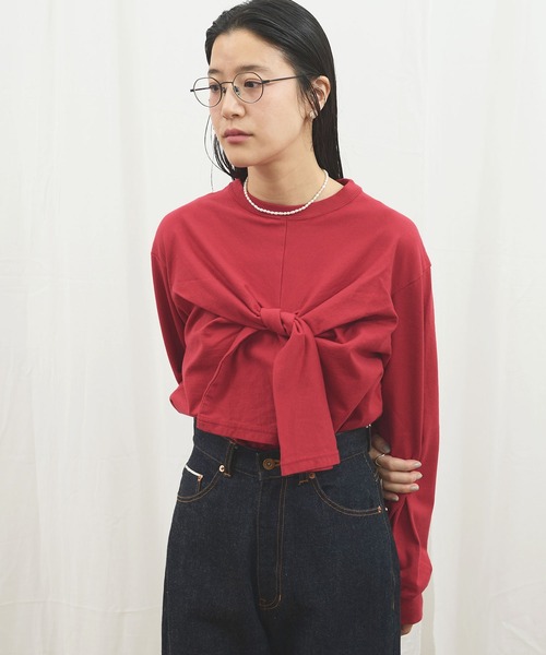 fig Ｌondon（フィグロンドン）の「tie me tee（Tシャツ/カットソー・レディース・グレー/レッド/ホワイト・FREE）」の21枚目の写真