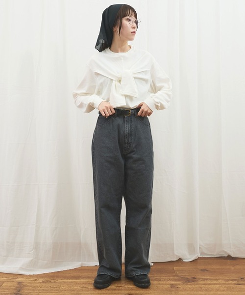 fig Ｌondon（フィグロンドン）の「tie me tee（Tシャツ/カットソー・レディース・グレー/レッド/ホワイト・FREE）」の13枚目の写真