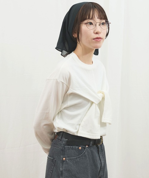 fig Ｌondon（フィグロンドン）の「tie me tee（Tシャツ/カットソー・レディース・グレー/レッド/ホワイト・FREE）」の7枚目の写真