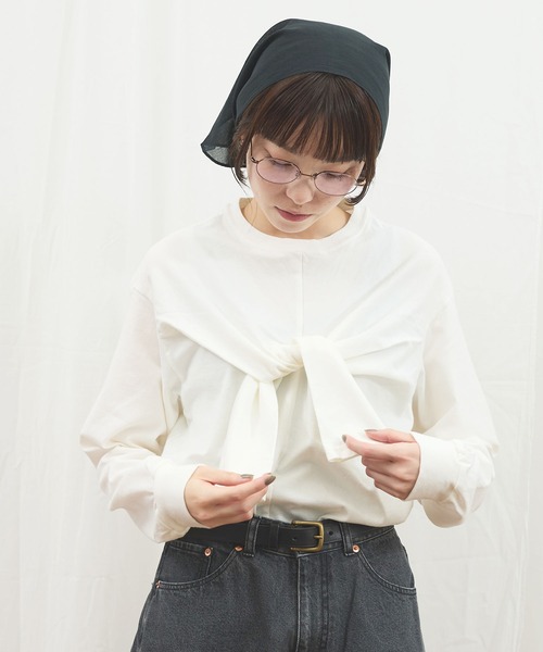 fig Ｌondon（フィグロンドン）の「tie me tee（Tシャツ/カットソー・レディース・グレー/レッド/ホワイト・FREE）」の10枚目の写真