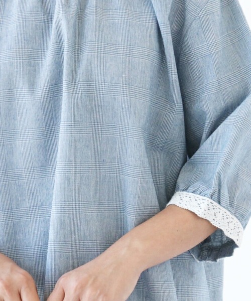 sanpo kuschel(サンポクシェル)の「優しい時を共に過ごすリネン服(シャツ/ブラウス・レディース・ブルー・FREE)」の4枚目の写真