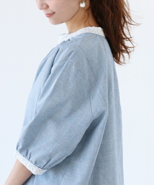 sanpo kuschel(サンポクシェル)の「優しい時を共に過ごすリネン服(シャツ/ブラウス・レディース・ブルー・FREE)」の6枚目の写真