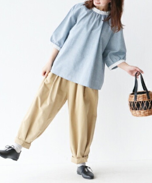 sanpo kuschel(サンポクシェル)の「優しい時を共に過ごすリネン服(シャツ/ブラウス・レディース・ブルー・FREE)」の11枚目の写真