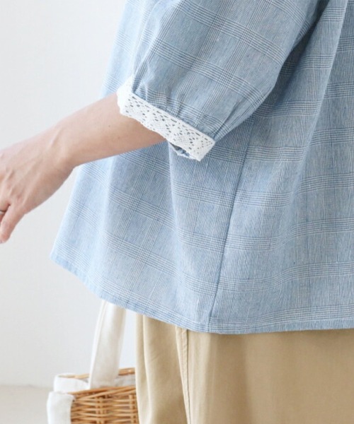 sanpo kuschel(サンポクシェル)の「優しい時を共に過ごすリネン服(シャツ/ブラウス・レディース・ブルー・FREE)」の15枚目の写真
