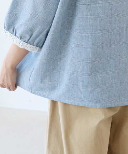 sanpo kuschel(サンポクシェル)の「優しい時を共に過ごすリネン服(シャツ/ブラウス・レディース・ブルー・FREE)」の16枚目の写真