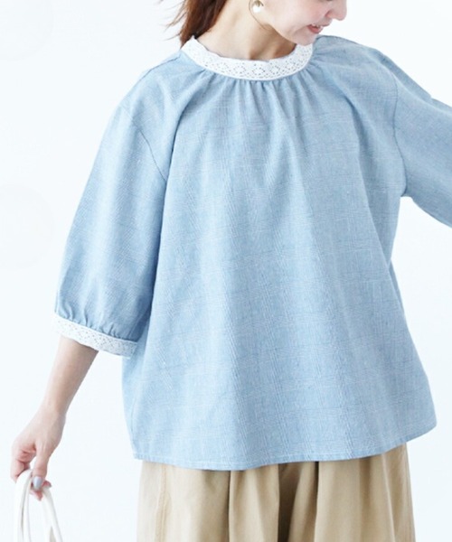 sanpo kuschel(サンポクシェル)の「優しい時を共に過ごすリネン服(シャツ/ブラウス・レディース・ブルー・FREE)」の19枚目の写真
