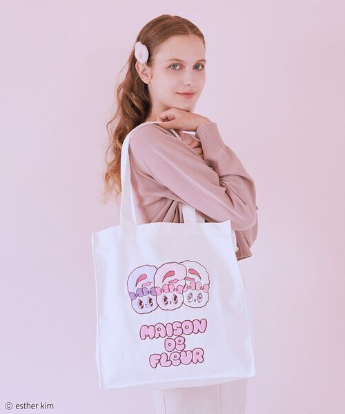 メゾンドフルール エスターバニー スクエアトートバッグ ピンク Esther Bunny スクエアトートバッグ/Maison de FLEUR（メゾン ド