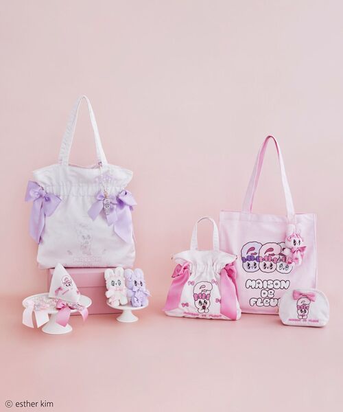 メゾンドフルール エスターバニー スクエアトートバッグ ピンク Esther Bunny スクエアトートバッグ/Maison de FLEUR（メゾン ド