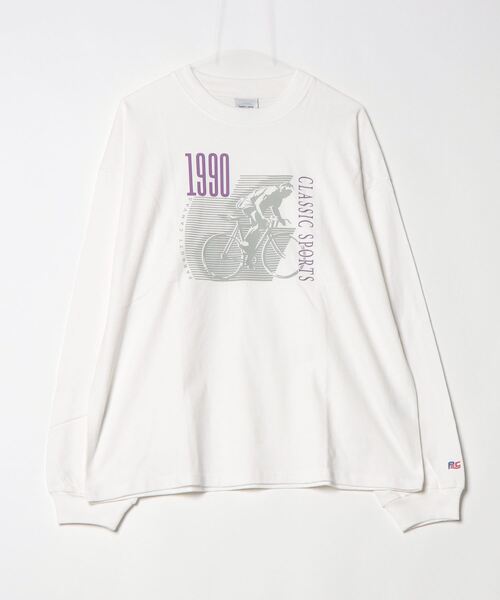 PARROTT CANVAS(パロットキャンバス)の「Bicycle L/S T-shirt(Tシャツ/カットソー・レディース・杢グレー/オフホワイト・FREE)」の2枚目の写真