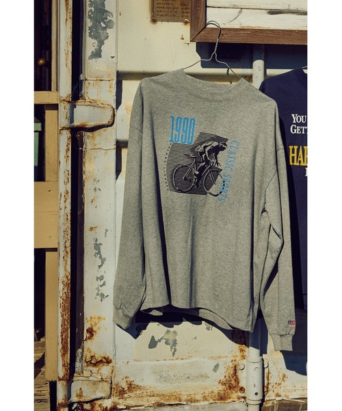 PARROTT CANVAS(パロットキャンバス)の「Bicycle L/S T-shirt(Tシャツ/カットソー・レディース・杢グレー/オフホワイト・FREE)」の1枚目の写真