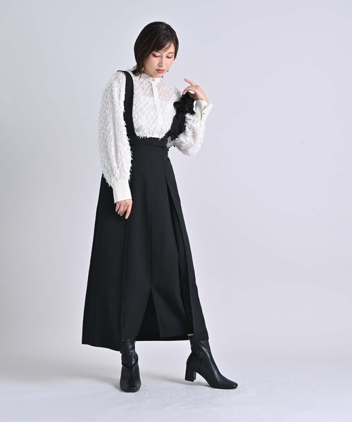 RAW FUDGE(ローファッジ)の「フリルサスペンダー付スカート(スカート・レディース・ブラック/チャコールグレー・M)」の18枚目の写真