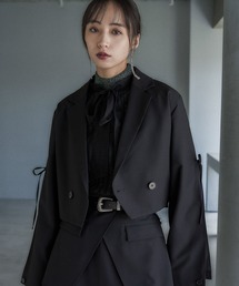 【美品】HARE ハイショクPコート アウター　ブラック UNITED ARROWS LTD. OUTLET｜パイル ショールカラー ハーフ