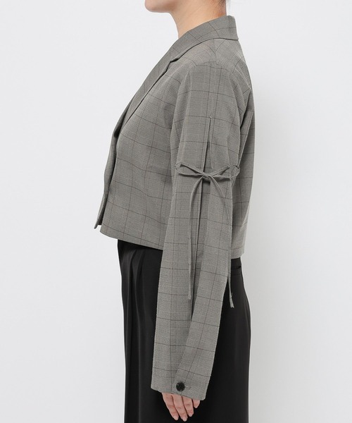 HARE（ハレ）の「リボンタックショートジャケット(HARE)（テーラードジャケット・レディース・チェック/ブラック・FREE）」の18枚目の写真