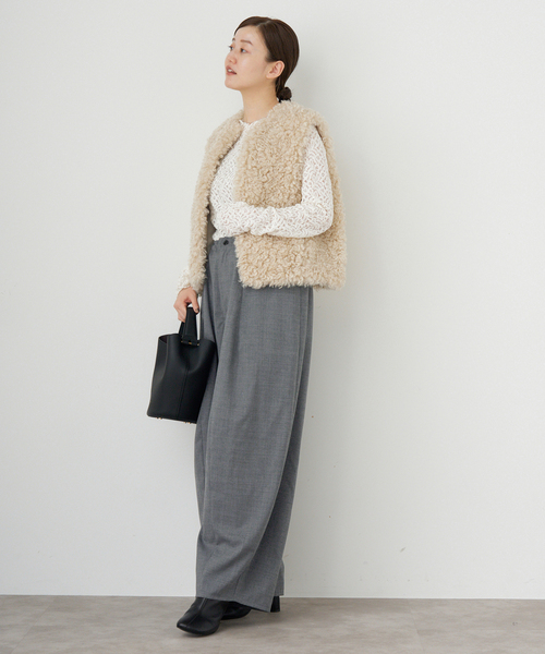 IENA(イエナ)の「TW コクーンパンツ(スラックス・レディース・チャコールグレー/ブラック・34/36/38)」の5枚目の写真